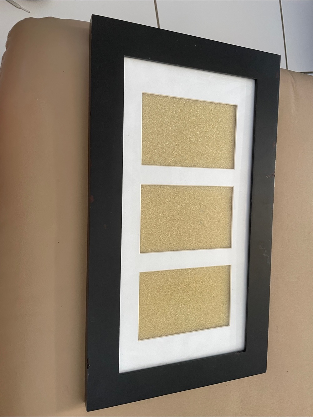 Black Multi-Opening Photo Frame  holds 3 1/2 x 5 1/2 picture 3 opening.